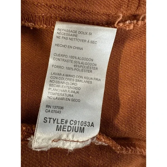 Paper Crane Jacket Womens Medium Rust Brown Sherpa Collared Hooded Denim Coat - Picture 6 of 12